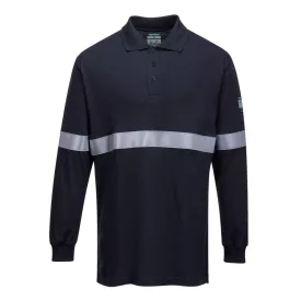   Lángálló, antisztatikus hosszú ujjú pólóing, fényvisszaverő csíkkal PW_FR03NARXL Navy - XL méret