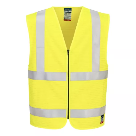Bizflame Hi-Vis FR cipzáras jól láthatósági mellény PW_FR615YERS/M Sárga - S/M méret