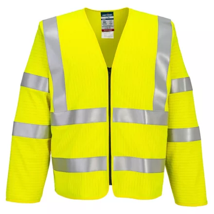 Bizflame Hi-Vis FR hosszú ujjú cipzáras mellény PW_FR616YERS/M Sárga - S/M méret
