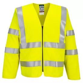   Bizflame Hi-Vis FR hosszú ujjú cipzáras mellény PW_FR616YERXX/3X Sárga - XX/3X méret