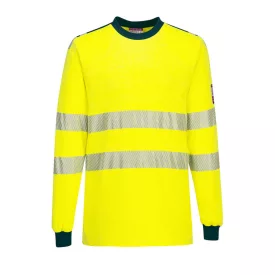   PW3 Modaflame Knit Hi-Vis FR hosszú ujjú póló PW_FR701YNRM Sárga/Navy - M méret