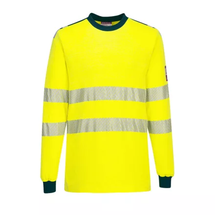 PW3 Modaflame Knit Hi-Vis FR hosszú ujjú póló PW_FR701YNRM Sárga/Navy - M méret