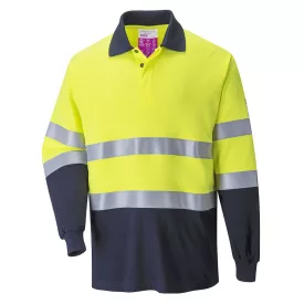   Lángálló antisztatikus kéttónusú hosszú ujjú pólóing PW_FR74YNRM Sárga/Navy - M méret