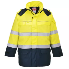   Bizflame Rain+ Hi-Vis Arc lángálló kabát PW_FR79YNRL Sárga/Navy - L méret