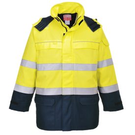   Bizflame Rain+ Hi-Vis Arc lángálló kabát PW_FR79YNRXL Sárga/Navy - XL méret