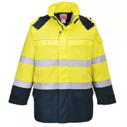 Bizflame Rain+ Hi-Vis Arc lángálló kabát PW_FR79YNRXXL Sárga/Navy - XXL méret