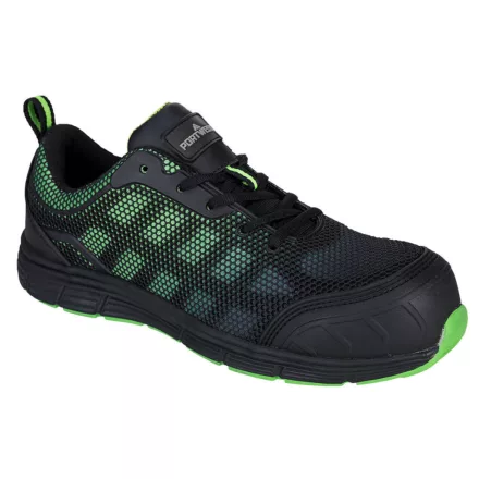 Portwest Compositelite Ogwen félcipő S1P PW_FT35BGN37 Fekete/Zöld - 37 méret