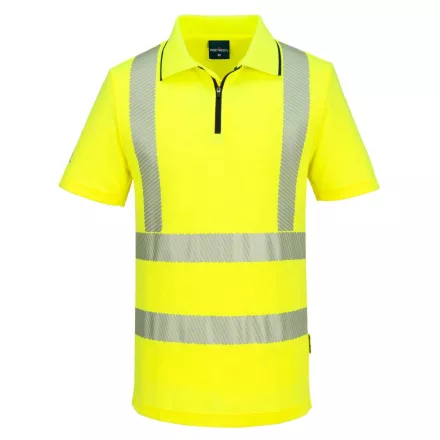 KX3 Sport Hi-Vis cipzáros póló S/S PW_KX302YERXXL Sárga - XXL méret