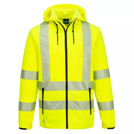 KX3 Sport Hi-Vis cipzáras kapucnis pulóver  PW_KX303YERM Sárga - M méret