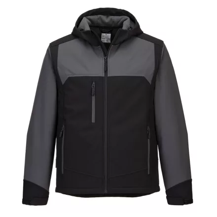 KX3 kapucnis Softshell (3L) PW_KX362BGYM Fekete/Szürke - M méret