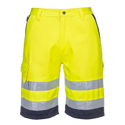 Hi-Vis könnyű poli-pamut rövidnadrág PW_L043YNRXXL Sárga/Navy - XXL méret