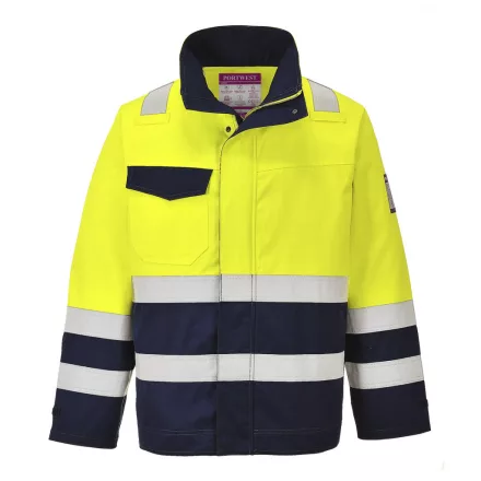 Hi-Vis Modaflame munkakabát PW_MV25YNRL Sárga/Navy - L méret