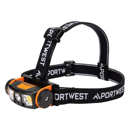 LED mozgásérzékelős USB fejlámpa PW_PA76BKO Fekete/Narancs -  méret