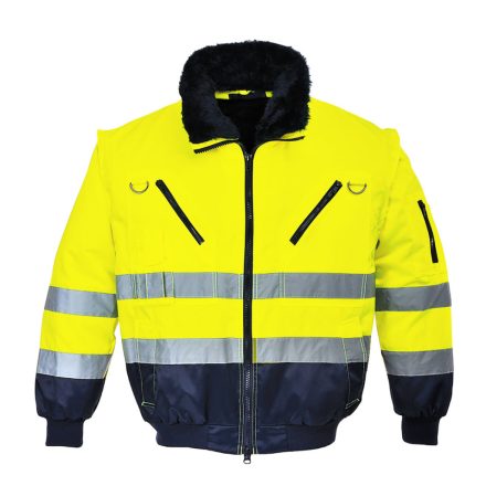 Hi-Vis 3-in-1 Pilota kabát  PW_PJ50YNRL Sárga/Navy - L méret