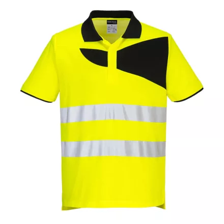 PW2 Hi-Vis Pólóing S/S  PW_PW212YBRXXL Sárga/Fekete - XXL méret
