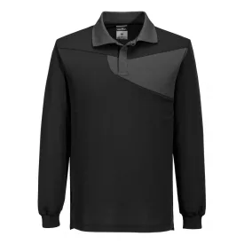   PW2 pamut póló póló L/S PW_PW218BZRS Fekete/Z szürke - S méret