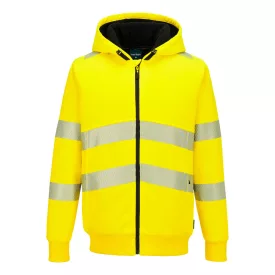   PW321 Hi-Vis cipzáras téli kapucnis pulcsi PW_PW321YERS Sárga - S méret