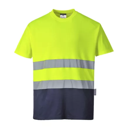 Kéttónusú Cotton Comfort póló  PW_S173YNRM Sárga/Navy - M méret