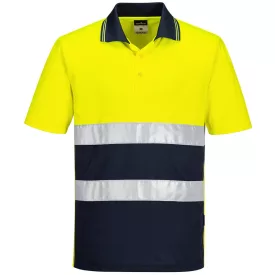   Hi-Vis Kéttónusú könnyű póló S/S  PW_S175YNRL Sárga/Navy - L méret