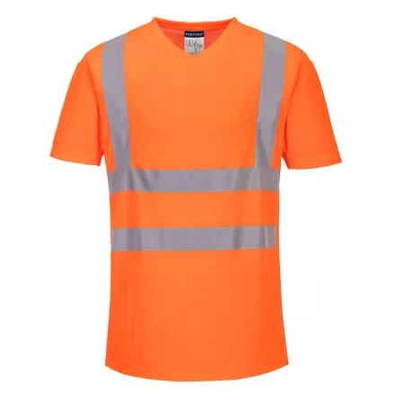 Hi-Vis pamut póló pamut hálós betétes póló S/S  PW_S179ORRL Narancs - L méret