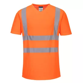   Hi-Vis pamut póló pamut hálós betétes póló S/S  PW_S179ORRXL Narancs - XL méret