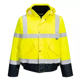   Hi-Vis kéttónusú bomber kabát  PW_S266YNRXXL Sárga/Navy - XXL méret