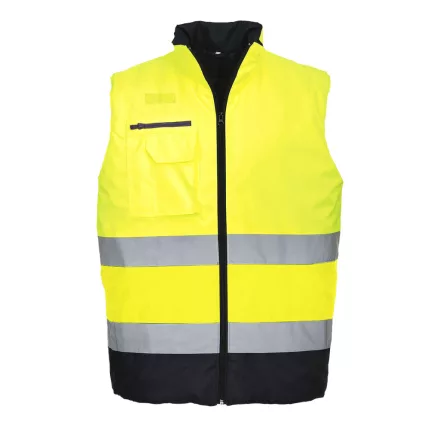 Hi-Vis kéttónusú mellény PW_S267YNRL Sárga/Navy - L méret