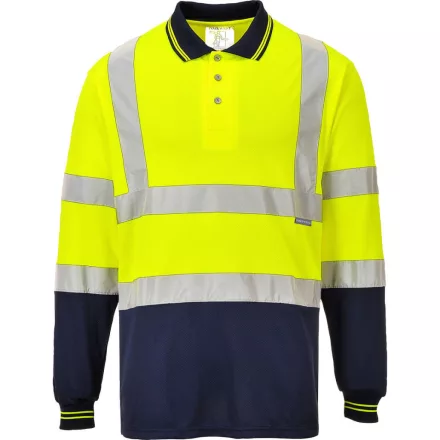 Kéttónusú hosszú ujjú pólóing PW_S279YNRL Sárga/Navy - L méret