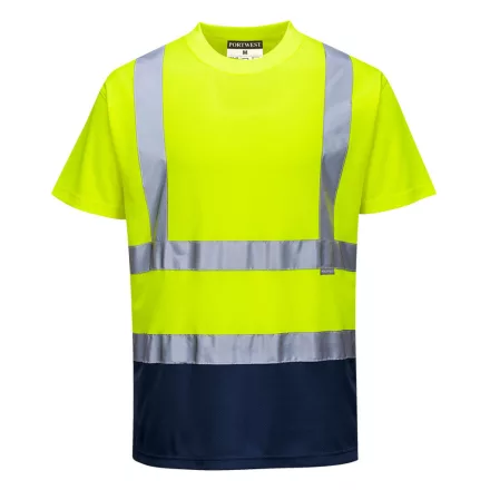 Kéttónusú póló  PW_S378YNRS Sárga/Navy - S méret