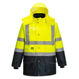   Hi-Vis 7 az 1-ben kontraszt Traffic kabát  PW_S426YNRXS Sárga/Navy - XS méret