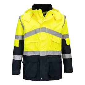   Hi-Vis kéttónusú lélegző kabát PW_S760YNRXXL Sárga/Navy - XXL méret