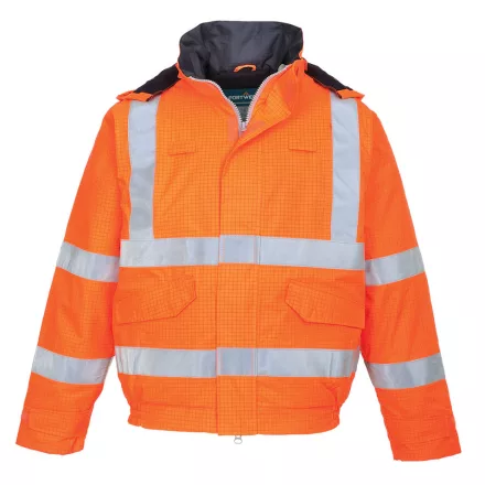Bizflame Rain Hi-Vis Antistatic FR bomber kabát PW_S773ORRXL Narancs - XL méret