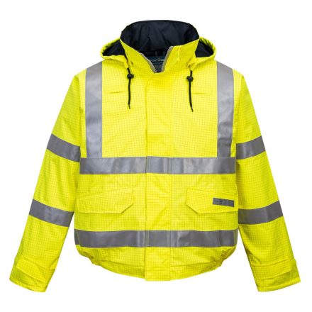 Bizflame Rain Hi-Vis Antistatic FR bomber kabát PW_S773YER4XL Sárga - 4XL méret