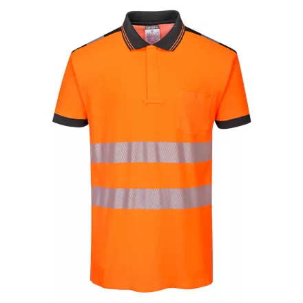 PW3 Hi-Vis pólóing S/S  PW_T180OBRXXXL Narancs/Fekete - XXXL méret