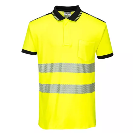 PW3 Hi-Vis pólóing S/S  PW_T180YBRXXXL Sárga/Fekete - XXXL méret