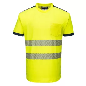 PW3 Hi-Vis póló S/S PW_T181YNRL Sárga/Navy - L méret
