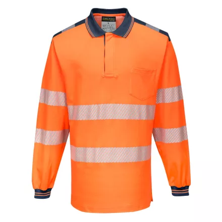 PW3 Hi-Vis hosszú ujjú pólóing PW_T184ONR5XL Narancs/Navy - 5XL méret