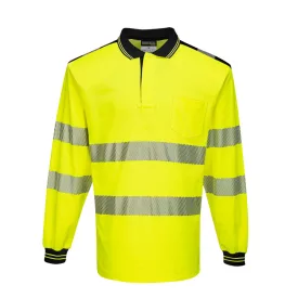   PW3 Hi-Vis hosszú ujjú pólóing PW_T184YBRXXXL Sárga/Fekete - XXXL méret