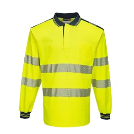   PW3 Hi-Vis hosszú ujjú pólóing PW_T184YNRXXXL Sárga/Navy - XXXL méret
