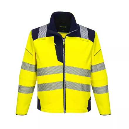 PW3 Hi-Vis Softshell kabát PW_T402YNRXL Sárga/Navy - XL méret