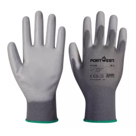   PU tenyérmártott kesztyű (288 pár) PW_VB120G7RL Szürke - L méret