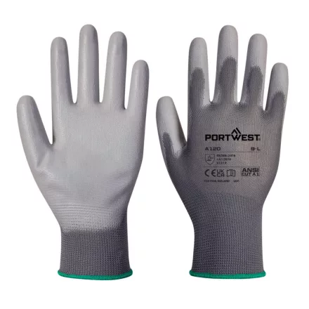 PU tenyérmártott kesztyű (288 pár) PW_VB120G7RS Szürke - S méret