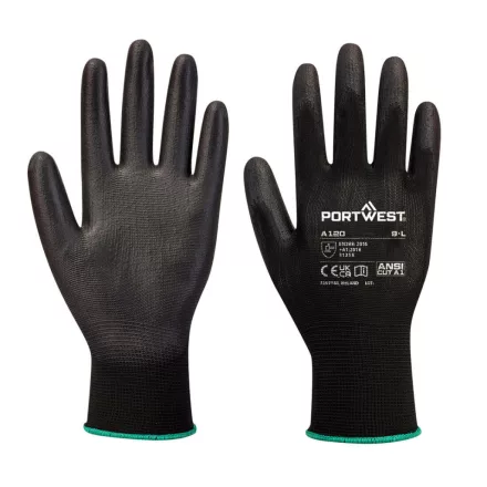 PU tenyérmártott kesztyű (288 pár) PW_VB120K8RXL Fekete - XL méret