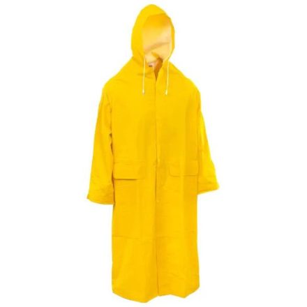 RAINFALL-Y-XL méret Hosszú PVC munkavédelmi esőkabát Sárga színben 