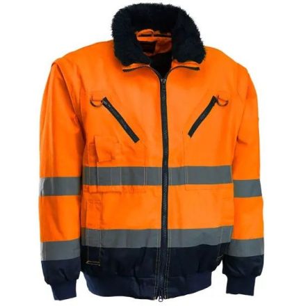 DISCOVER-O-4XL Jól-láthatósági 3 az 1-ben pilótadzseki Narancssárga színben