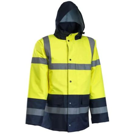 TR466-Y-2XL Jól-láthatósági bélelt munkavédelmi télikabát