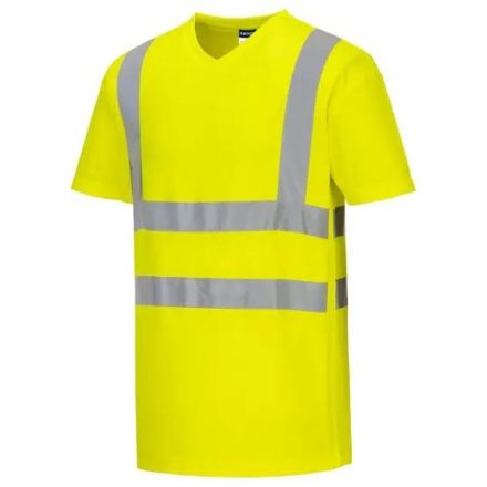 S179 Potwest jólláthatósági V-nyakú hálós betétekkel ellátott munkavédelmi póló Sárga XL