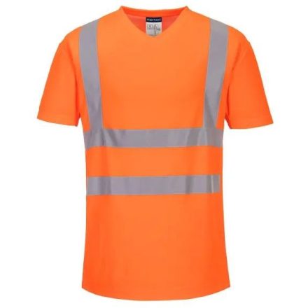S179 Potwest jólláthatósági V-nyakú hálós betétekkel ellátott munkavédelmi póló Narancs és Sárga színnekben