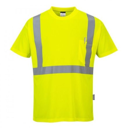 S190YERXL, S190 - HiVis póló zsebbel, Sárga, XL
