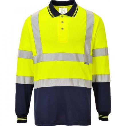 S279YNRS, S279-s Portwest, Kéttónusú hosszú ujjú póló  Sárga/Navy színben, méret: S
